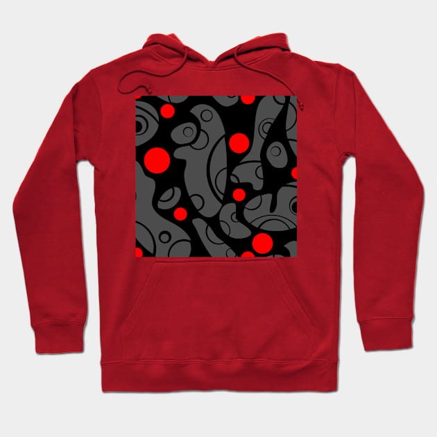 Whale Sonics Grey and Red on Black Hoodie by ArtticArlo